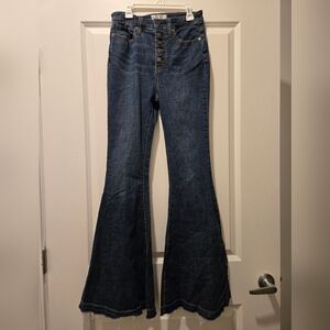 We The Free Women's Irreplaceable Button Fly High Rise Flare Jeans - Size 28